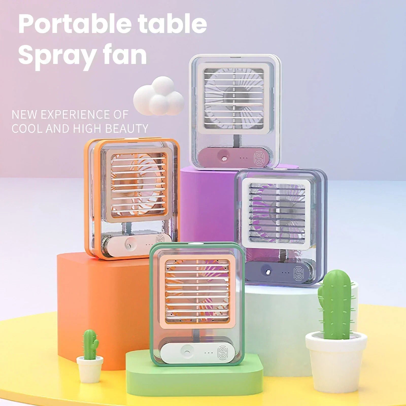 Portable Air Conditioner Usb Mini Air Cooler Fan Rechargeable