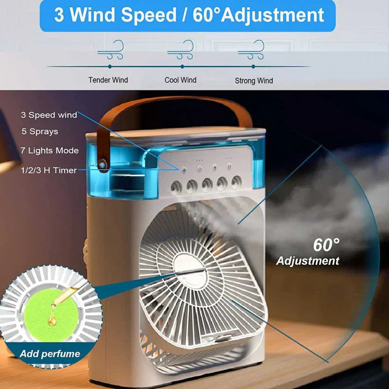 3 in 1 Portable Air Conditioner Mist Cooler