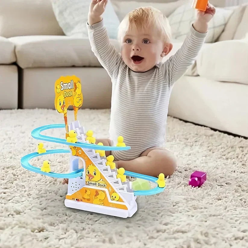 Automatic Stair-Slide Funny Duck Toy Set For Kids