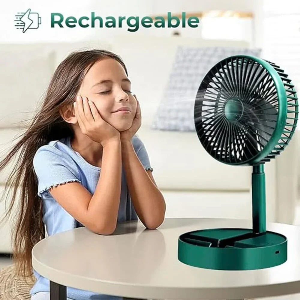 Telescopic Folding Fan, Mini Electric Desktop Fan, Portable Summer Rechargeable Fan,
